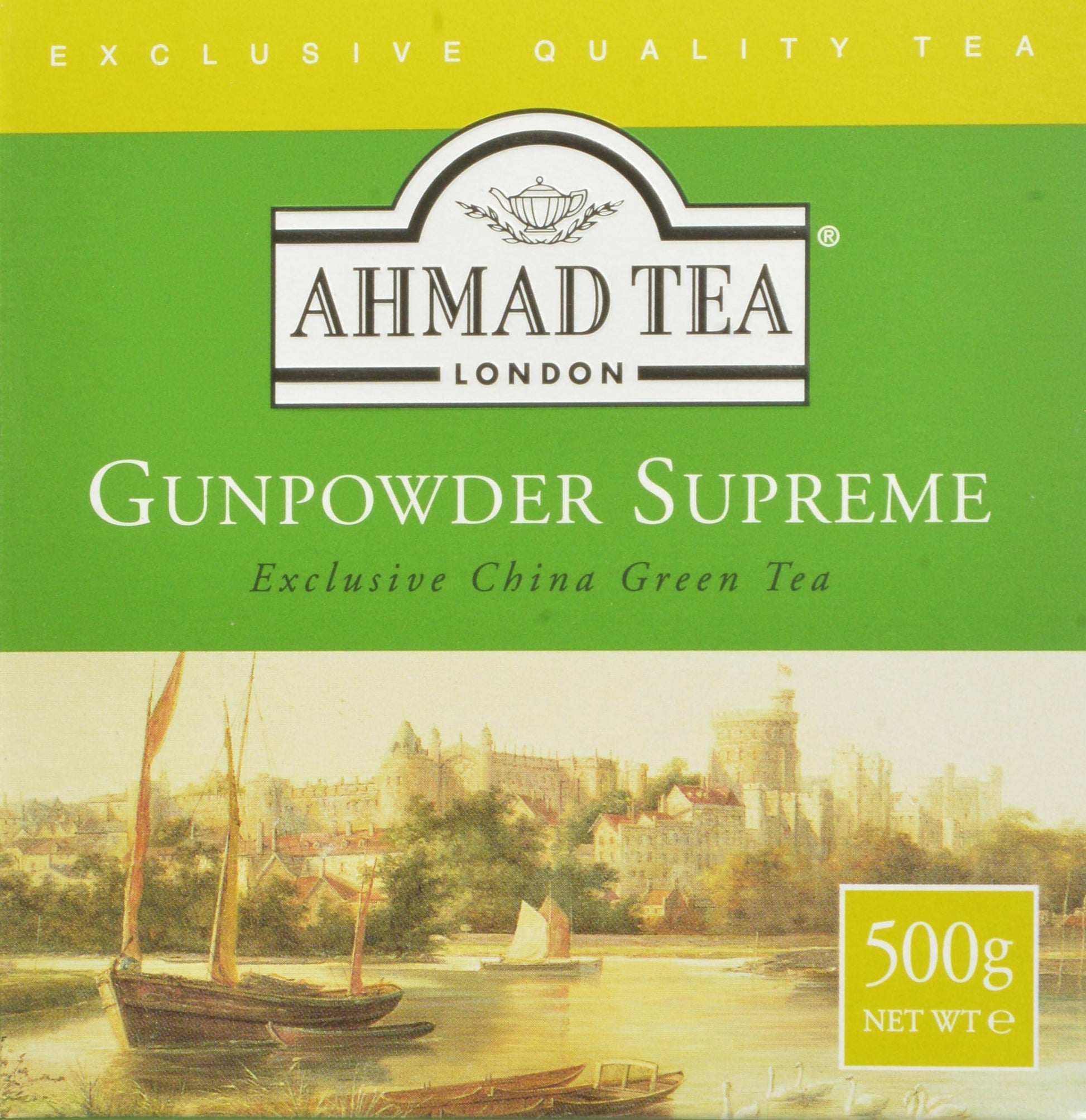 Ahmad Tea Green Tea, Gunpowder Loose Leaf, 500G (Pack Of 12) - Caffeinated And Sugar Free