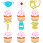 Ercadio Nurse Cupcake Toppers, 24 Pcs, Paper, Red, Happy Nurse Week, Cake Decorations for Nursing School Graduation Party