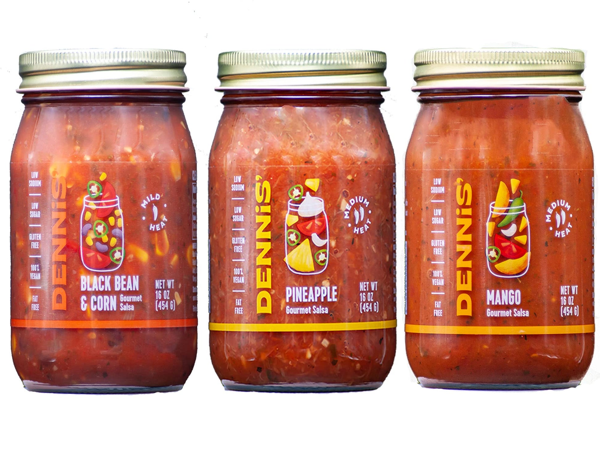 All-Natural Gourmet Salsa Variety Pack | Low Sugar, Low Cal, Low Carb, Low Sodium, & Gluten Free! Includes (1) Each Of Black Bea