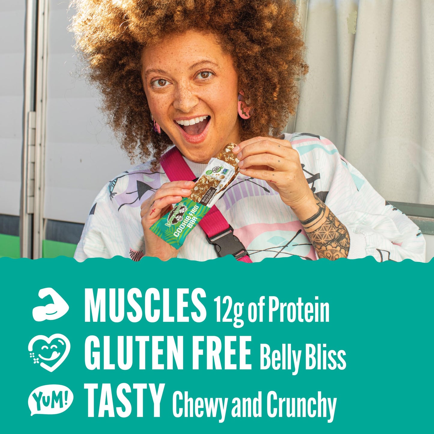 Lenny & Larrys Cookie-fied Protein Bar, White Chip Macadamia, 12g Plant Protein, 9x45g, Vegan, Gluten Free, Keto Friendly
