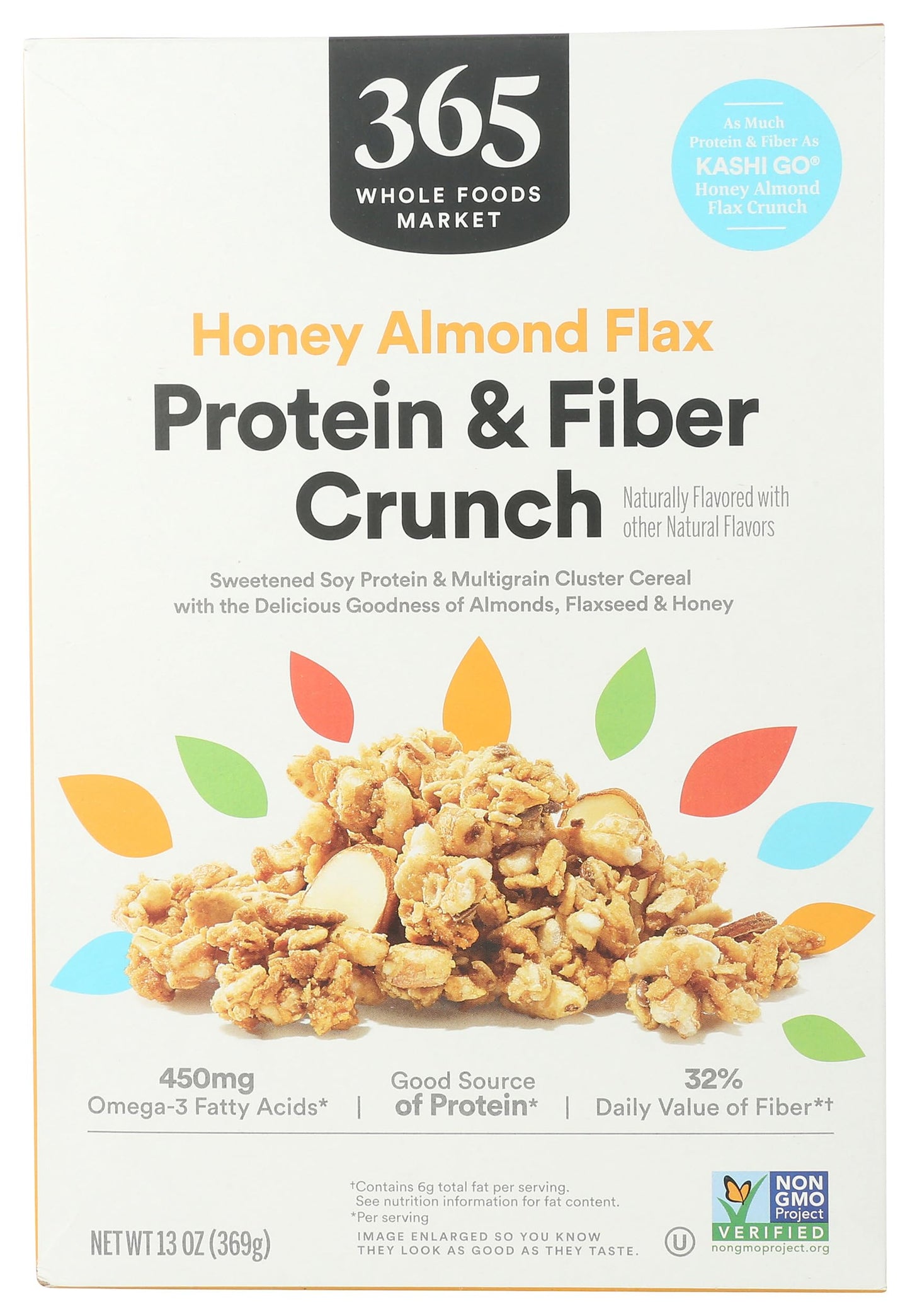 365 by Whole Foods Market Honey Almond Flax Cereal, 13 Ounce, High in Protein & Fiber, Pack of 1