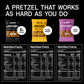 Power Pretzels - Variety Pack, 9 Count, 23g Protein per Bag, Vegan Friendly and Plant-Based, (3) Cinnamon, (3) Honey Mustard, (3