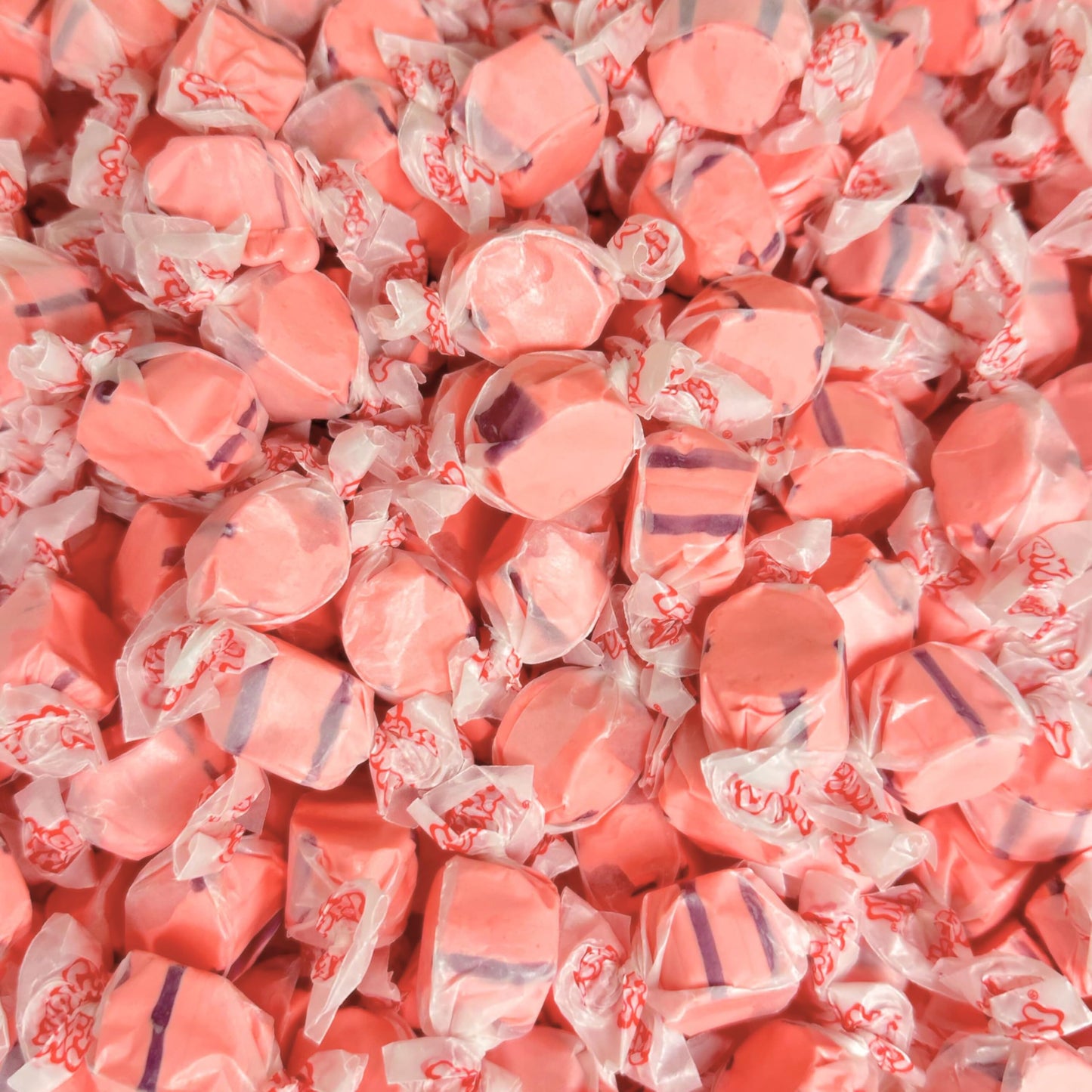 Premium Pomegranate Saltwater Taffy Chewy Candy Sweet, Tropical Flavor Bulk 1 Lb Bag 60+ Pieces Individually Wrapped, Nut & Glut