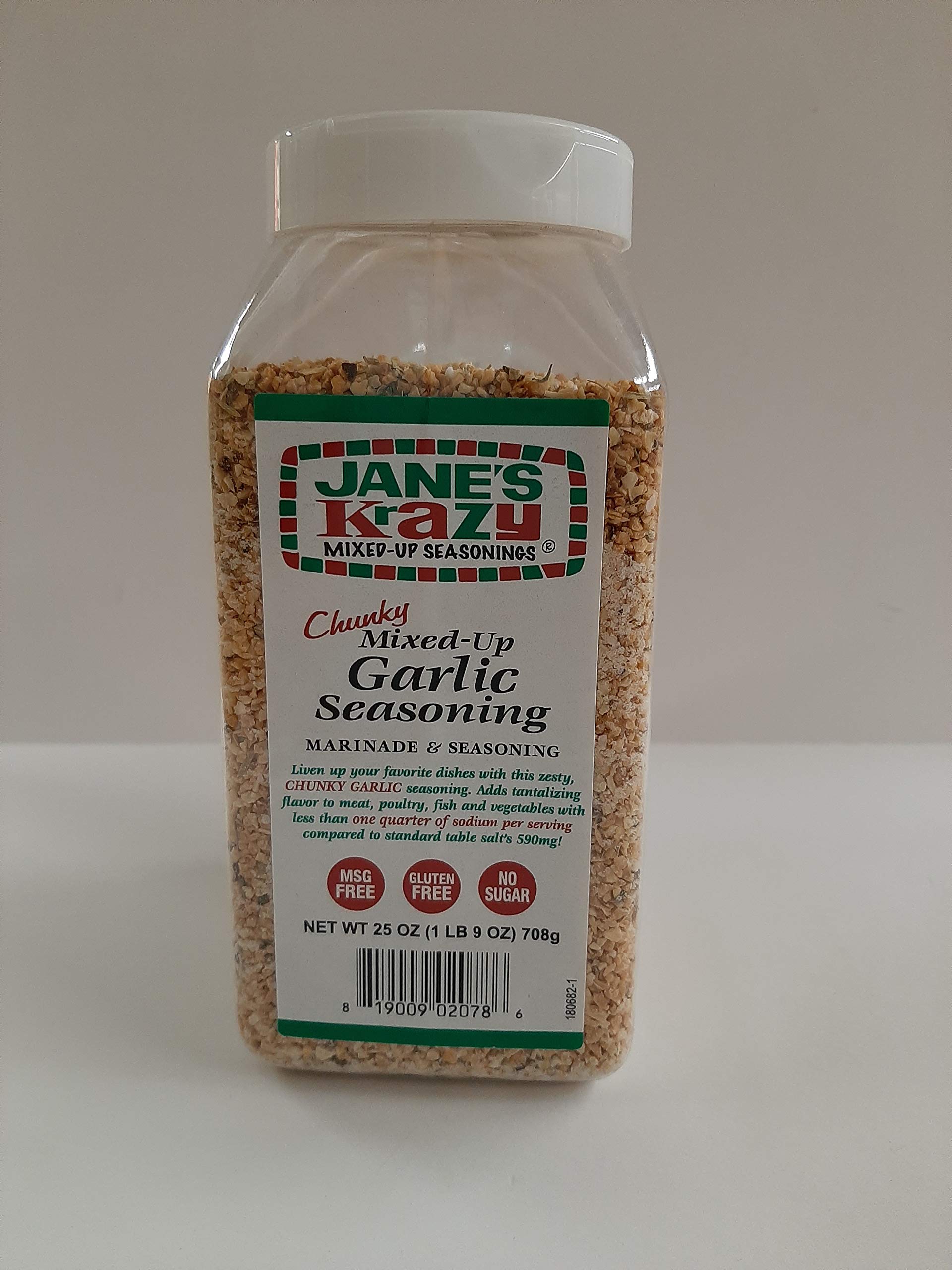 Jane'S Krazy Chunky Mixed-Up Garlic Seasoning 25 Oz