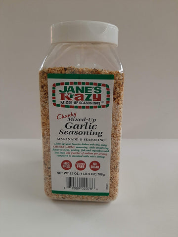 Jane'S Krazy Chunky Mixed-Up Garlic Seasoning 25 Oz