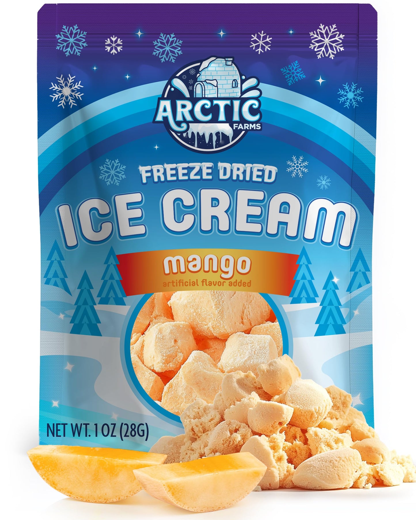 Arctic Farms Freeze Dried Ice Cream - Mango Flavor - 1 Ounce