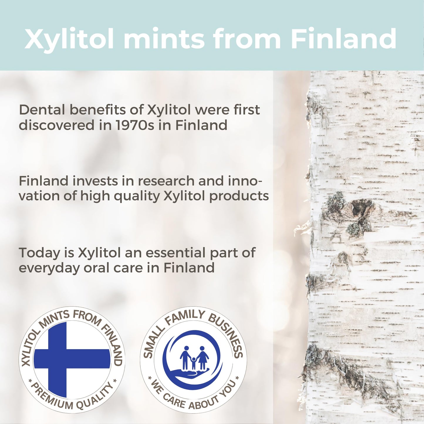 Xylitol Mints For Oral Care - Peppermint Flavor, 100% Xylitol Sweetened, Sugar Free Candy, Happy Teeth Dental Mints From Finland