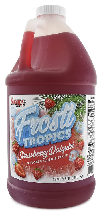 Snappy Frosti Tropics Strawberry Daiquiri Slushie Mix  Slushie Syrups For Machine  Granita Slushy Syrup  Drink Mixers For Mixed Flavors  Slushy Drink Mixes For Beverage-Style  1/2 Gallon