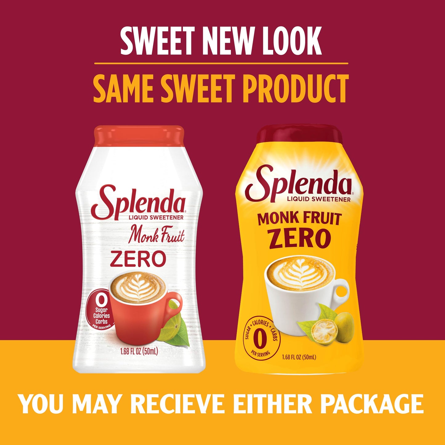 Splenda Monk Fruit Liquid, Zero Calorie Sweetener Drops, 1.68 Fl Oz (Pack Of 1)