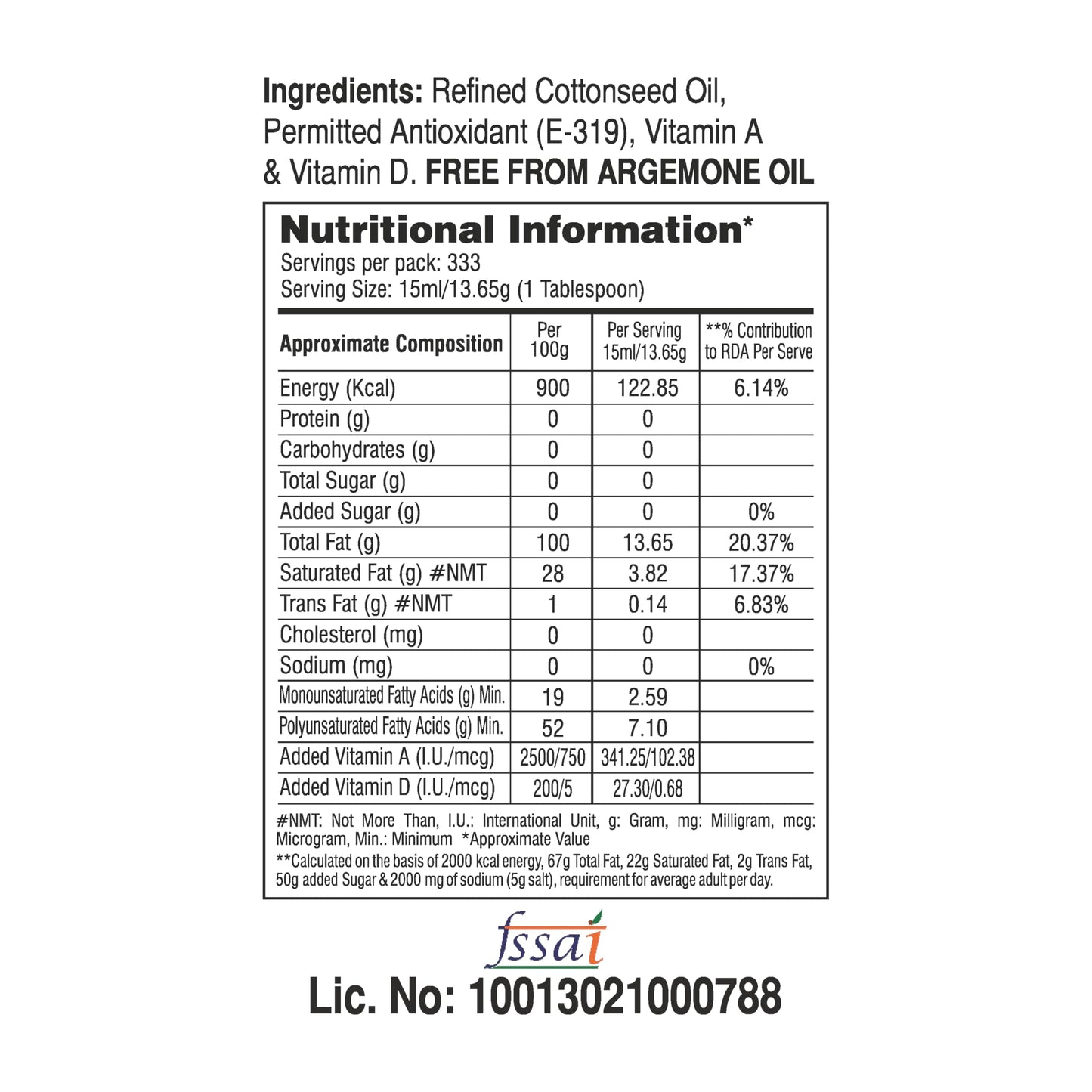 Vimal Cottonseed Oil: Healthy Kapasiya Tel, Refined Cooking Oil For Balanced Diet | Pure Cottonseed Oil, High Smoke Point (5L)
