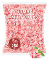 Jumbo Peppermint Candy Balls  5 Pound Bulk Peppermint Hard Candy  Approx 250 Individually Wrapped Mint Balls for Christmas Candy Jars  Office Bowls  and Holiday Party Favors.