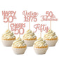 30Pcs Vintage 1973 Cupcake Toppers Glitter Fifty 50 Fabulous Happy 50Th Birthday Cupcake Picks Cheers To 50 Years For 50Th Birth