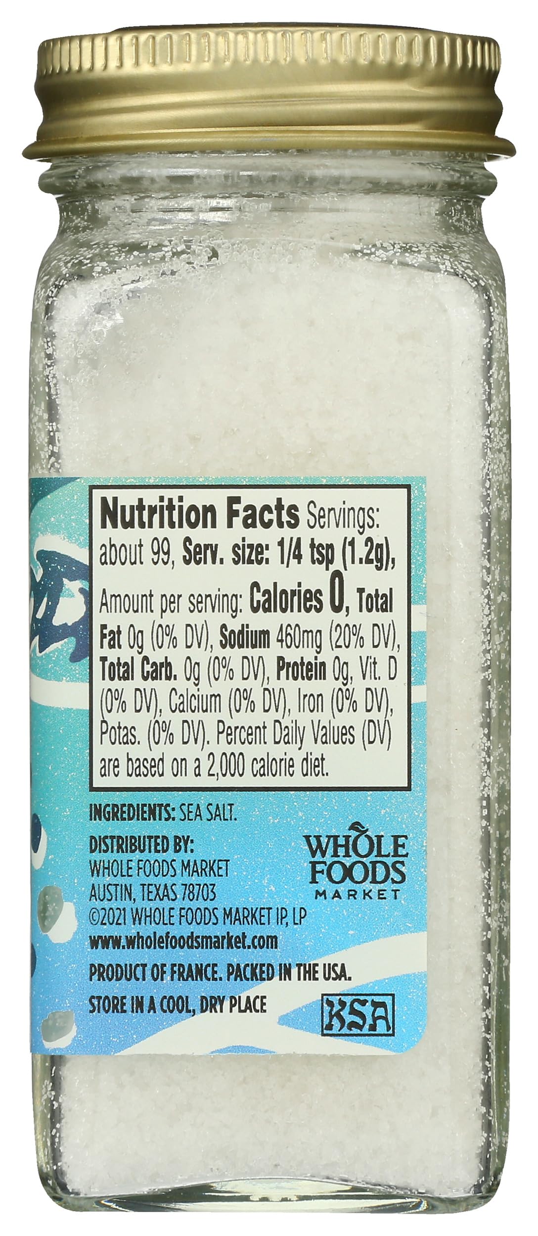 Whole Foods Market, Seasoning, Salt, Fleur de Sel, 4.20 Ounce