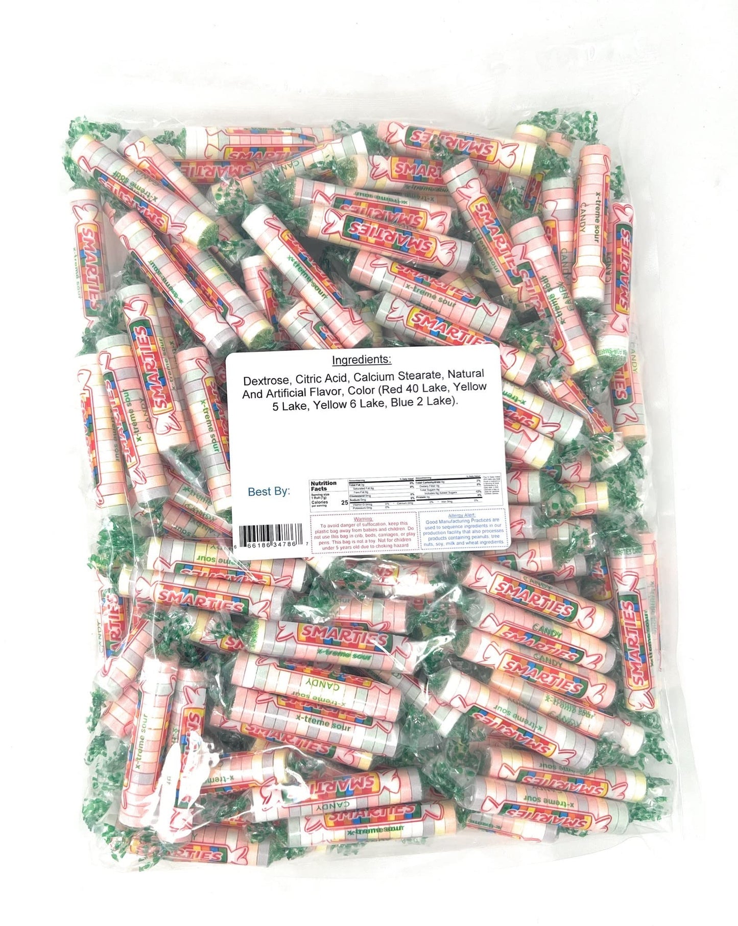 Smarties Xtreme Sour Candy, 2 Pound Bulk Bag