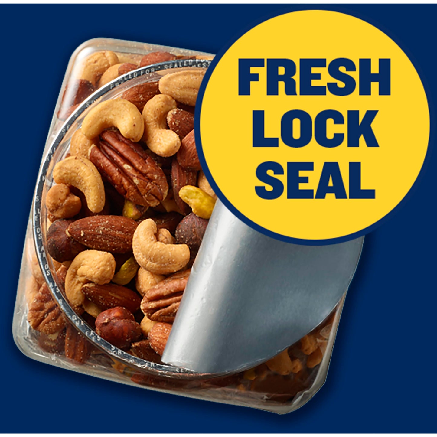 PLANTERS Deluxe Salted Mixed Nuts, Roasted Cashews, Almonds, Pecans, Pistachios, 34oz Container, Plant-Based Protein Snack