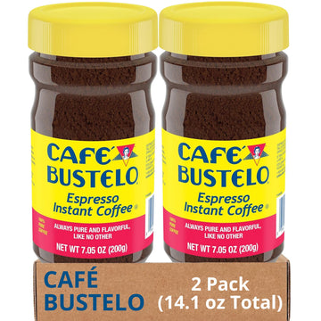 Cafe Bustelos Instant Coffee - 2 Pack 14.1 oz Total - Bold and Rich Espresso Flavor, 100% Arabica Beans