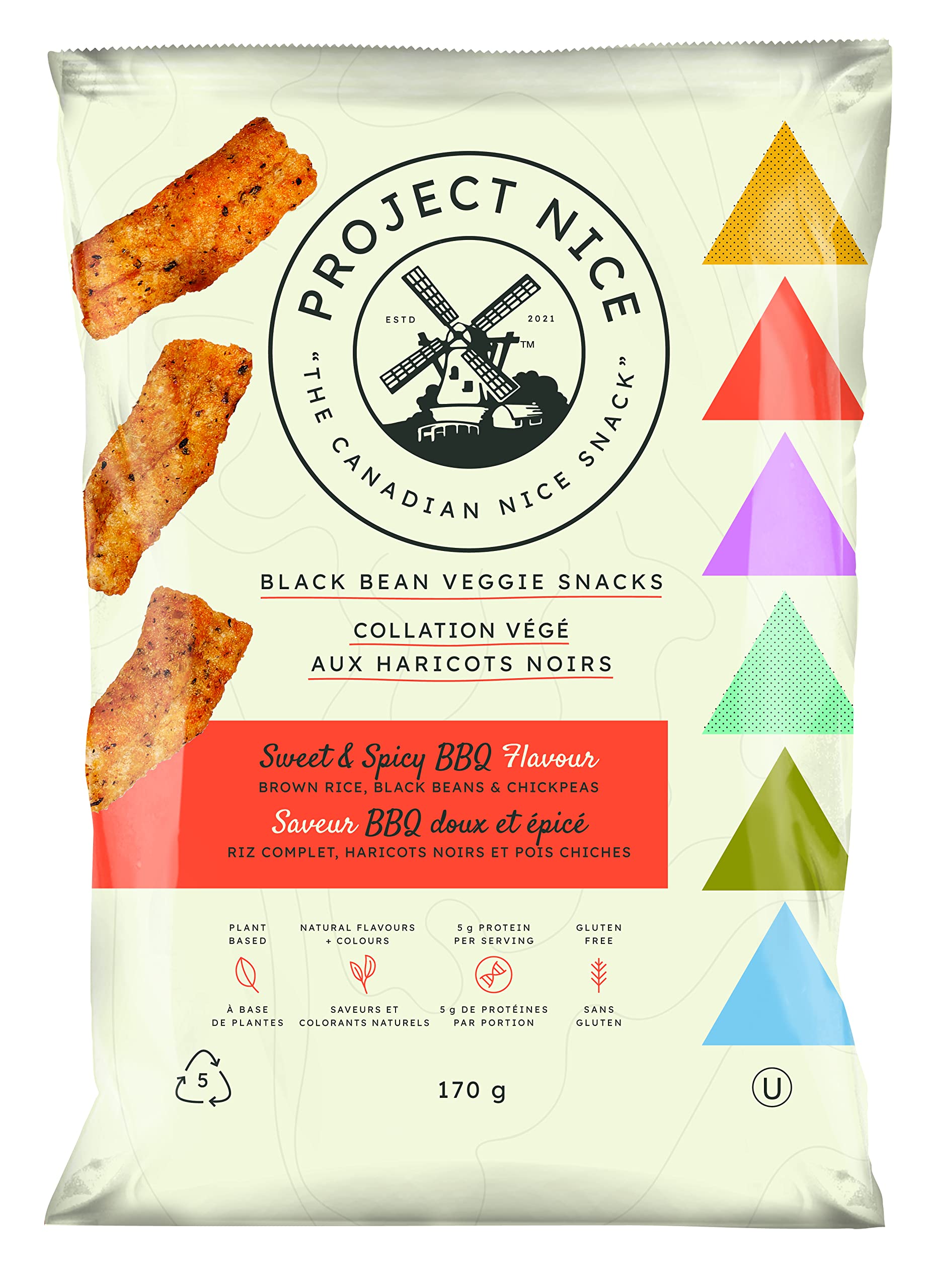 Project Nice Black Bean Veggie Snacks, Sweet & Spicy BBQ Flavor, 170g/6 oz.