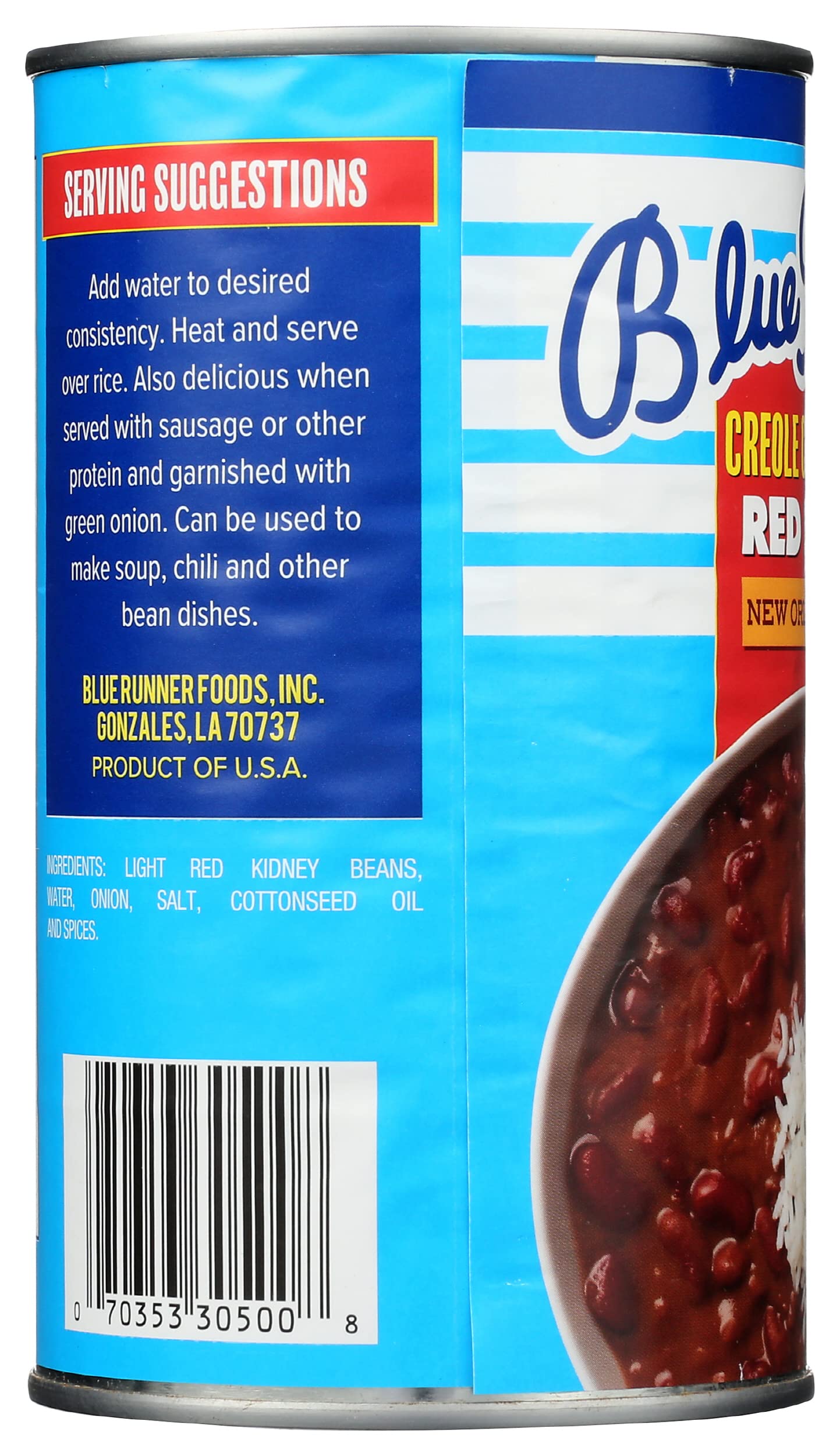 Blue Runner New Orleans Spicy Creole Cream Style Red Beans, 27 Oz