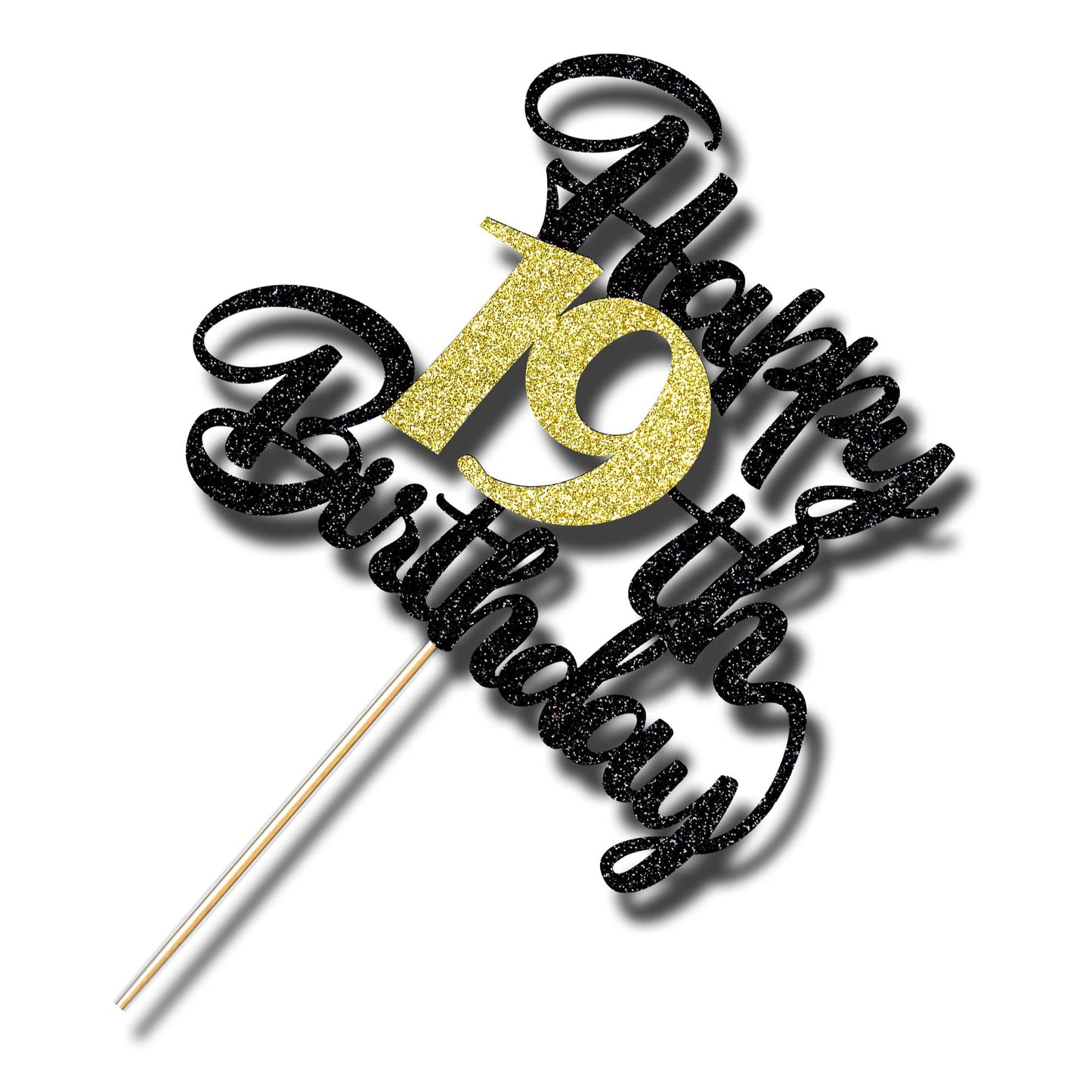 Klionjor 19Th Birthday Cake Topper - Happy Birthday Decoration For 19Th Birthday Party - Gift Plugin (19)