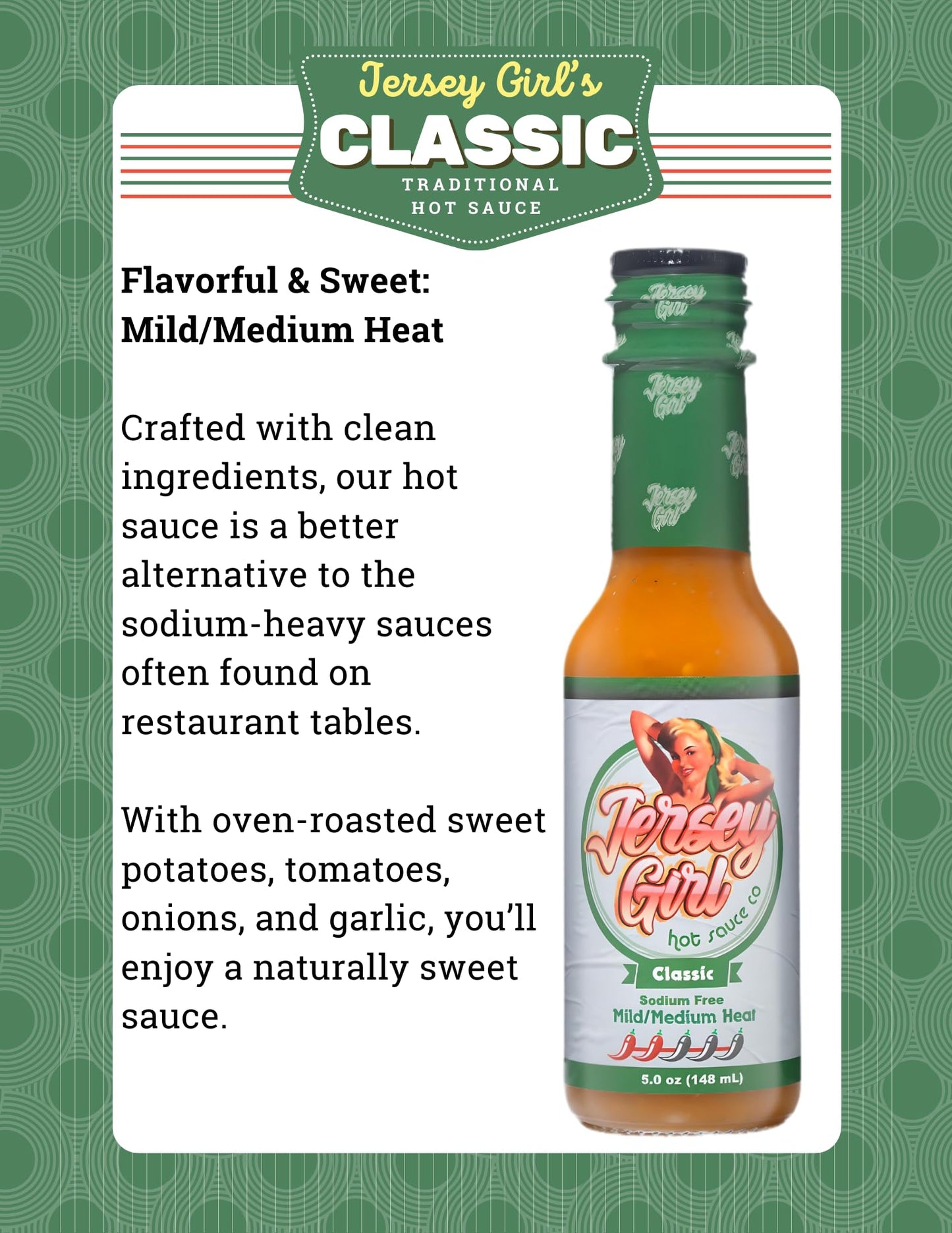 Jersey Girl Habanero Hot Sauce (No Salt/Sodium Free) 5Oz (Classic, Pack Of 2) - All Natural Ingredients.