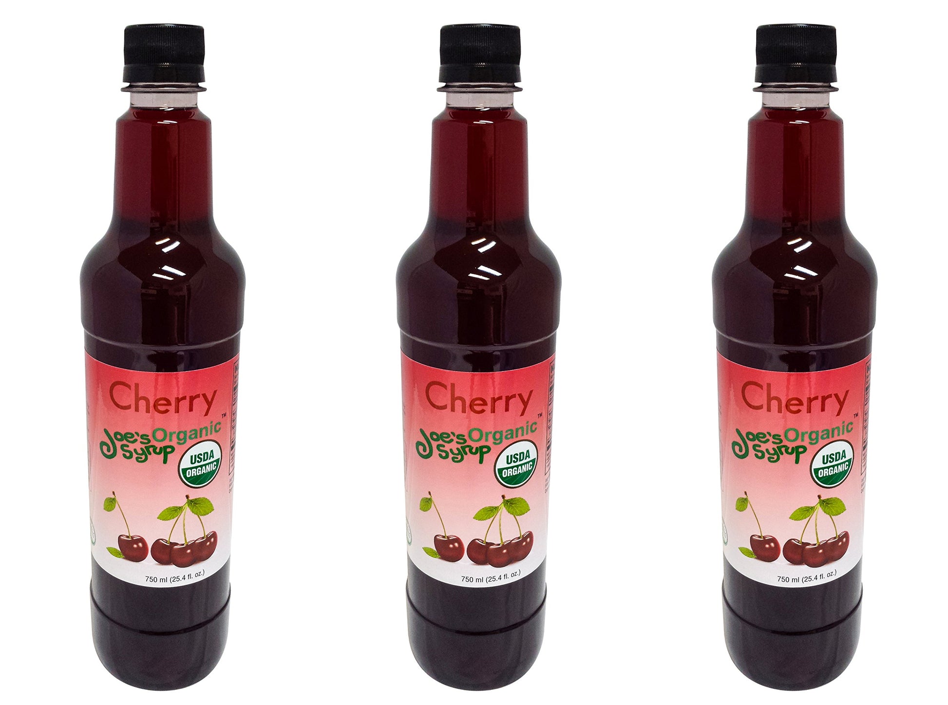 Joes Syrup Organic Flavored Syrup, Organic Cherry, 750 ml (3 Pack)