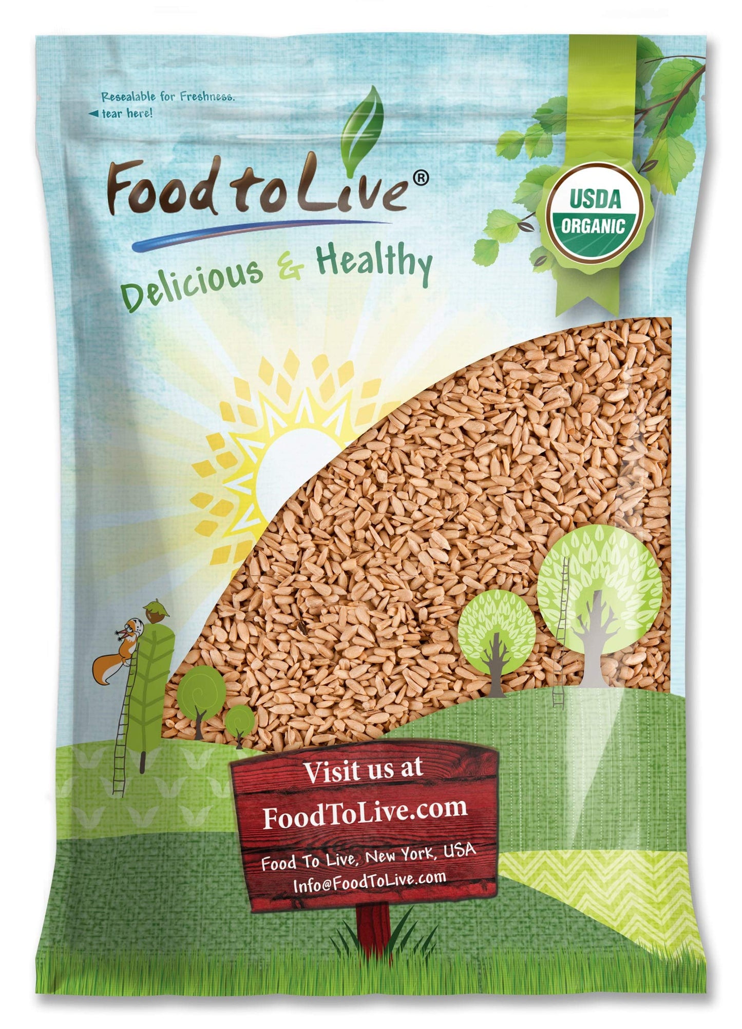 Food to Live Organic Roasted Sunflower Seeds, 8 LB - Non-GMO, Vegan, Kosher, High Protein, Bulk Snack
