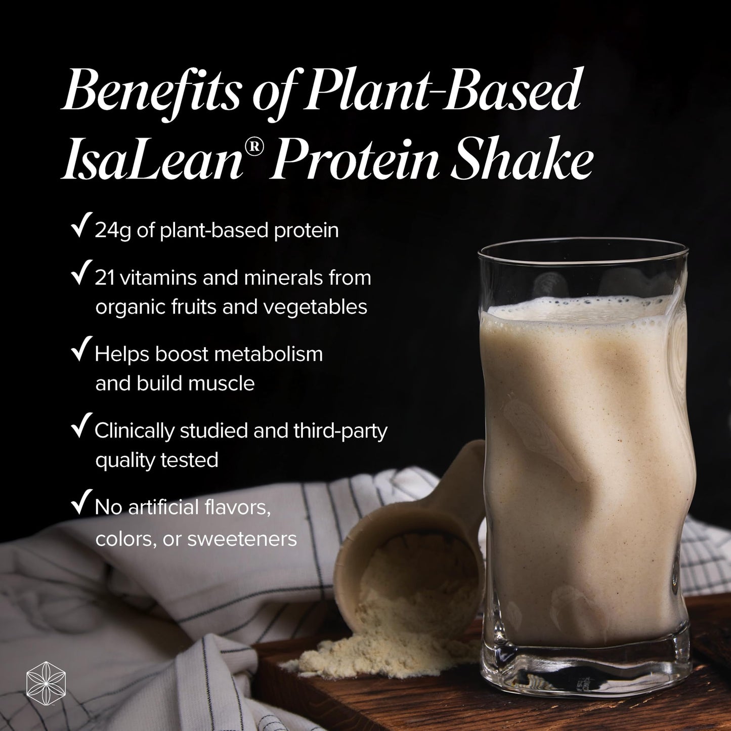 Isagenix Plant-Based IsaLean Protein Shake, Vanilla Chai, 27.2 oz - Supports Lean Muscle Growth, Gluten & Soy Free