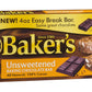 Bakers Premium Unsweetened Chocolate Baking Bar, 4 Ounce (Pack of 12)