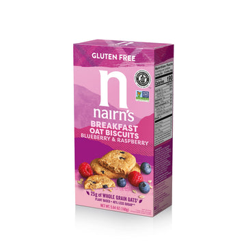 Nairns Gluten-Free Breakfast Biscuits, Blueberry & Raspberry, High Fiber, Non-GMO, 5.64oz