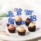 Rssta i 18th Birthday Cupcake Toppers, 24 Pack, Vintage 2007 Design, Blue