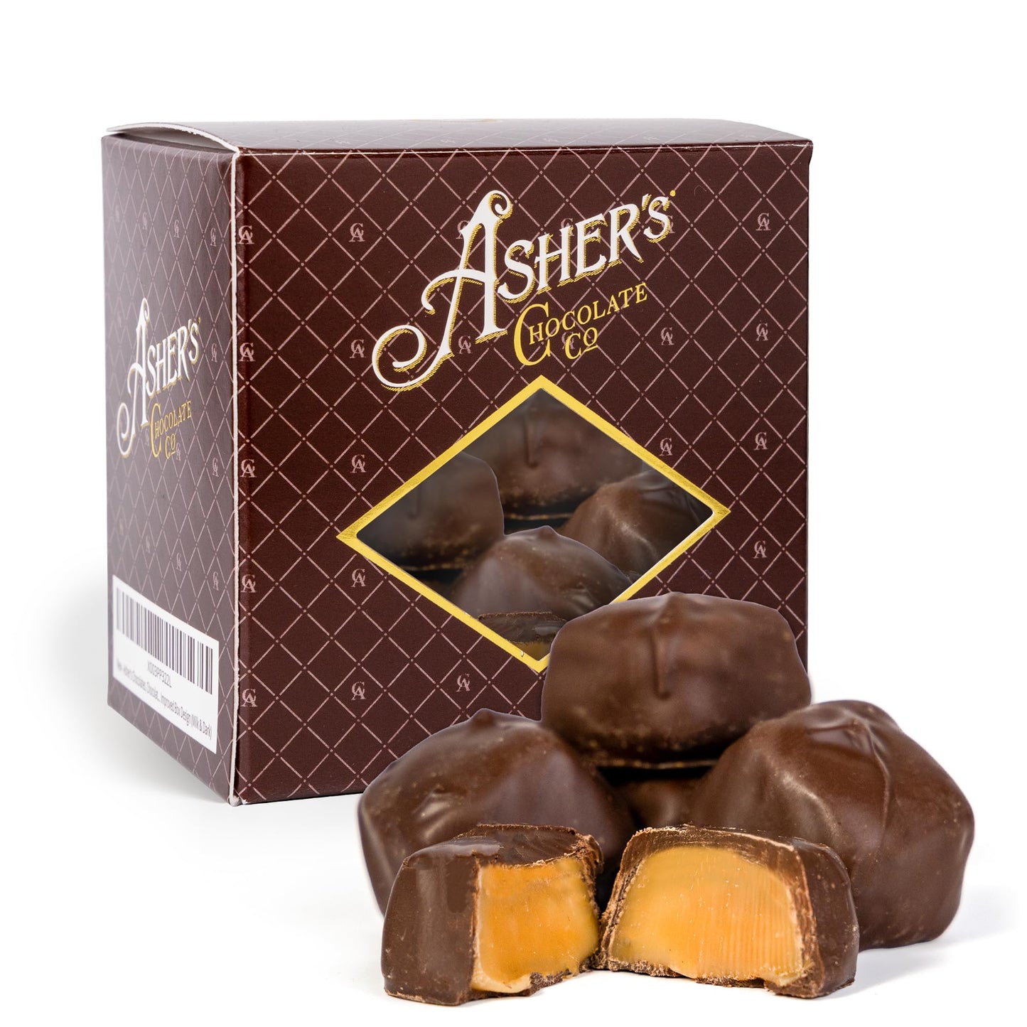 Ashers Chocolates Sugar Free Chocolate Caramels, 10 Individually Wrapped Smooth Caramels, Diabetic Friendly, Gourmet Candy
