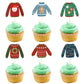 Gyufise 36Pcs Ugly Sweater Cupcake Toppers Ugly Sweater Party Decorations For Christmas Party Decorations Ugly Sweater Christmas