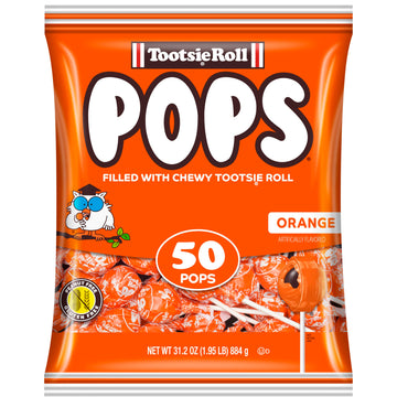 Tootsie Pops Single Flavor Bag - Orange Flavored Lollipops With Chocolatey Center - Individually Wrapped Hard Candy - Orange Can