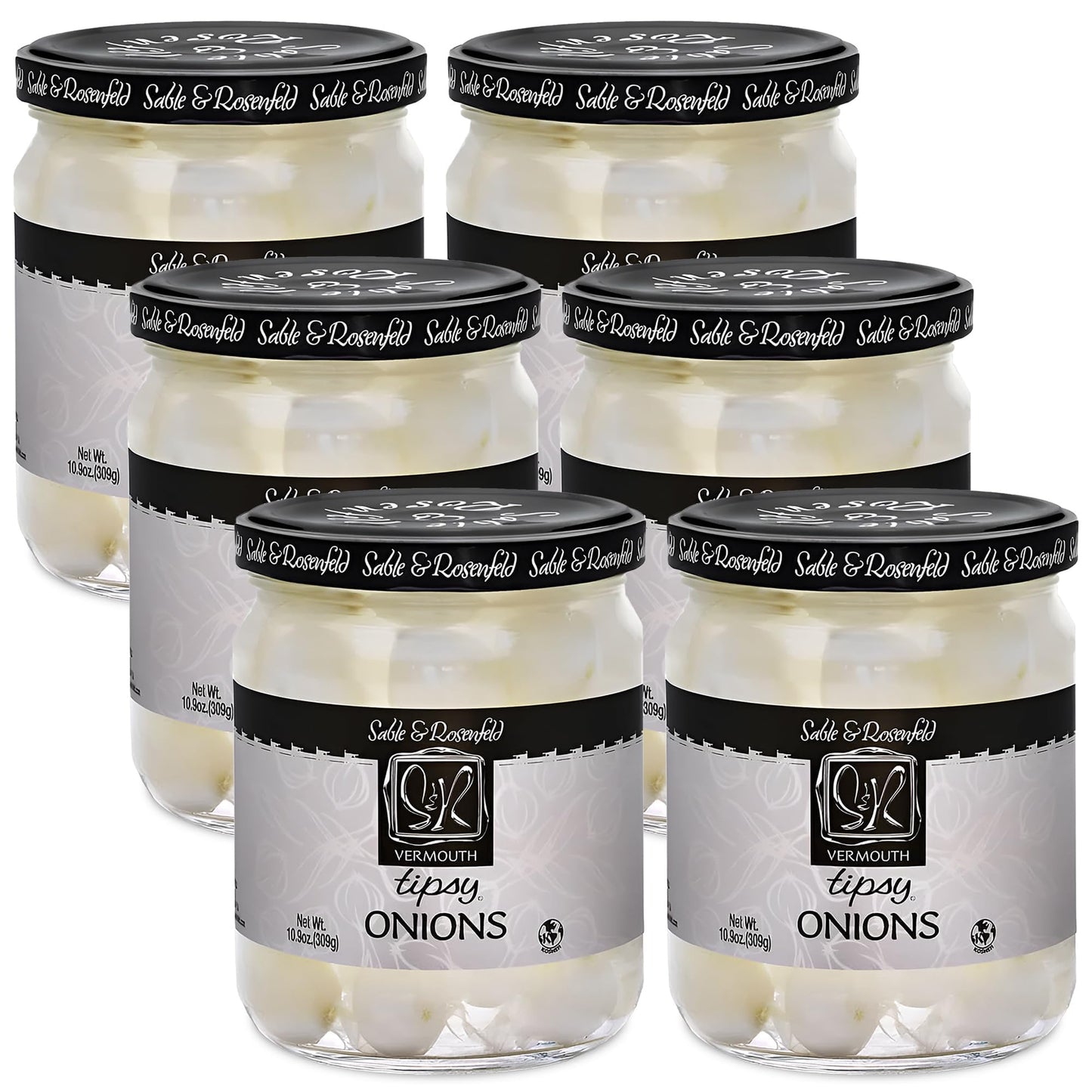 Sable and Rosenfeld Tipsy Onions 10.9 Ounce, 10.9 Ounce (Pack of 6)