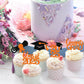 YCTHUNFISH Graduation Cupcake Toppers, 30-Pack Glitter Grad Cap & Diploma Picks, Orange and Black, Bamboo, Class of 2025 Decorations