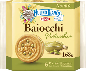 Mulino Bianco Biscuits, Pistachio Cream Filled, 168G