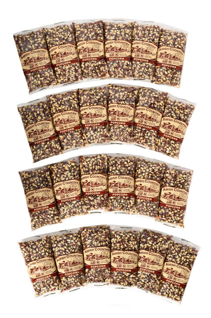Amish Country Popcorn | 24-4 Oz Bags - Purple Kernels | Old Fashioned, Non-GMO and Gluten Free