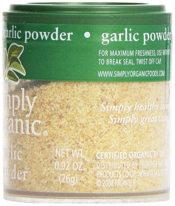 Simply Organic Garlic Powder, Certified Organic | 0.92 oz | Pack of 12 | Allium sativum L.