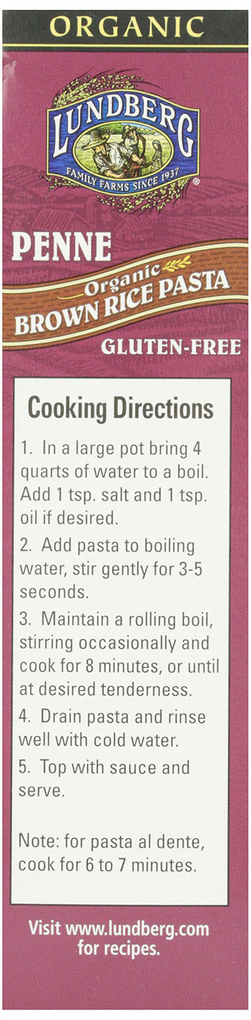 Lundberg, Penne Brown Rice Pasta, Organic, 12 Oz