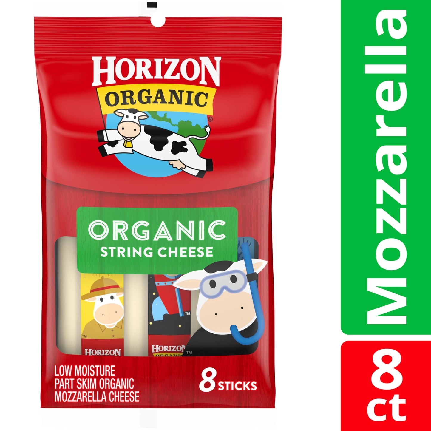 Horizon Organic Mozzarella String Cheese, 8 oz. Pack, 8 Sticks