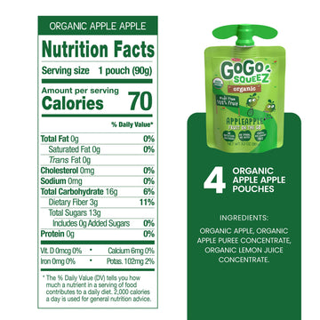 Gogo Squeez Apple Apple On The Go Apple Sauce, 3.2 Ounce -- 48 Per Case.