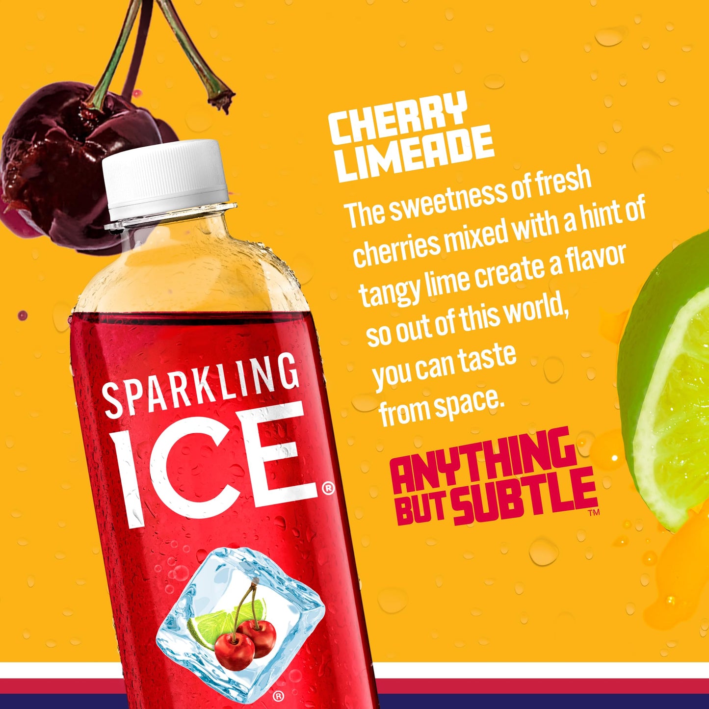 Sparkling Ice Cherry Limeade Sparkling Water, Zero Sugar, 17 Fl Oz Bottles, Pack of 12
