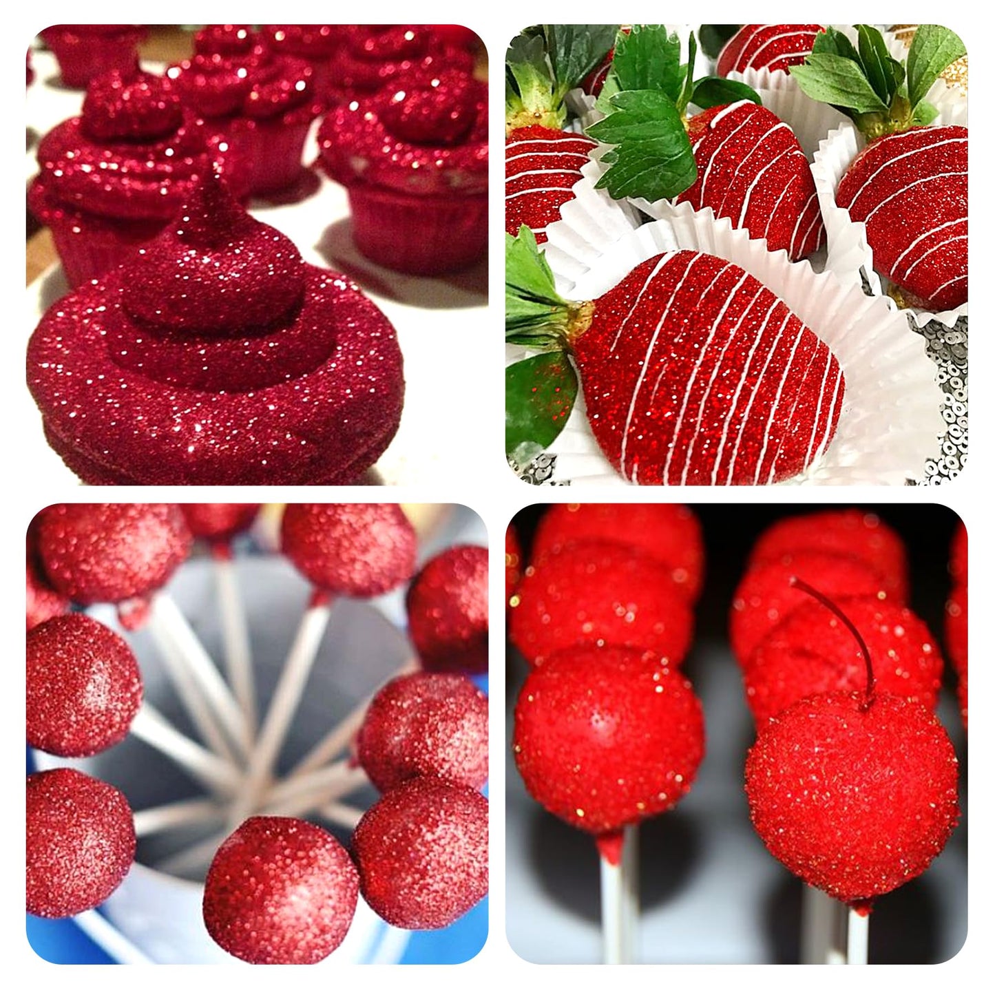 Red Edible Glitter Spray - 10G Edible Red Glitter For Cakes Food Grade Shimmer Powder Cake Sprinkles For Cookie Decorating Choco
