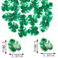 Yocity 48Pcs Edible Tropical Plam Leaves Cake Toppers Wafer Paper Tropical Palm Leaves Cupcake Toppers For Hawaii Theme Jungle S