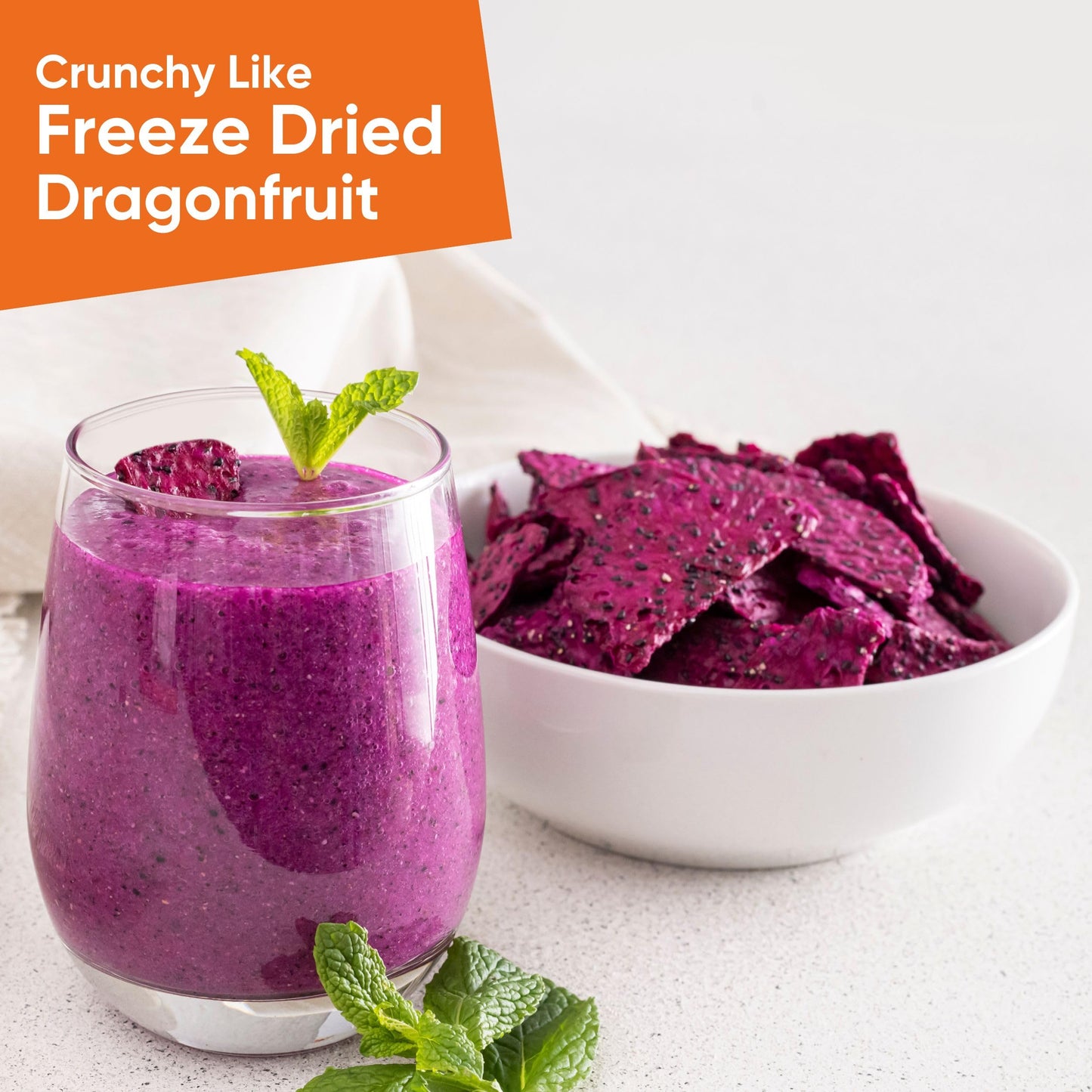 Yammy Dried Dragon Fruit Chips For Drinks Refreshers Like Freeze Dried Dragonfruit Pieces, Dry 1 Ingredient Healthy Snack For Ki