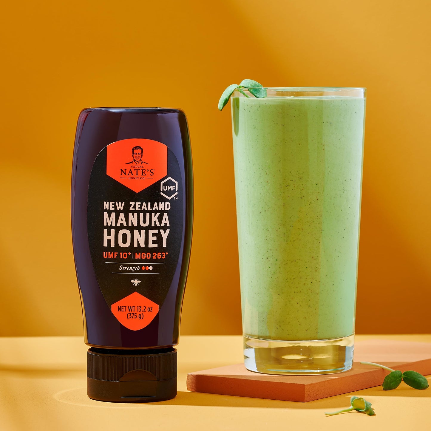 Nates Raw Manuka Honey New Zealand MGO 263+ | UMF Certified 10+ | 13.2 oz Squeeze Bottle