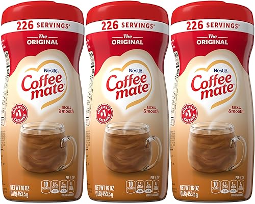 Coffee mate Original Powdered Creamer, 16 oz (Pack of 3) with By The Cup Coffee Scoop
