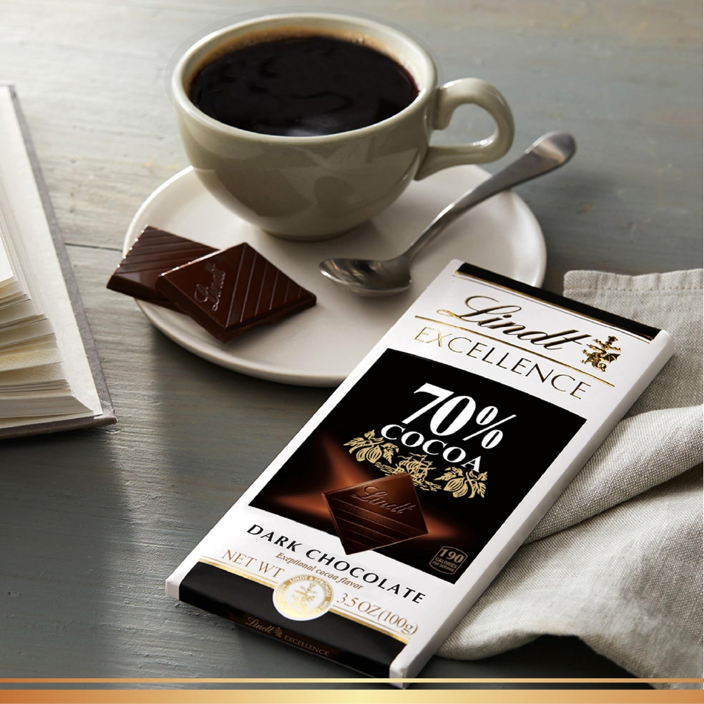 Lindt Excellence 70% Cocoa Dark Bar, 3.5 Oz