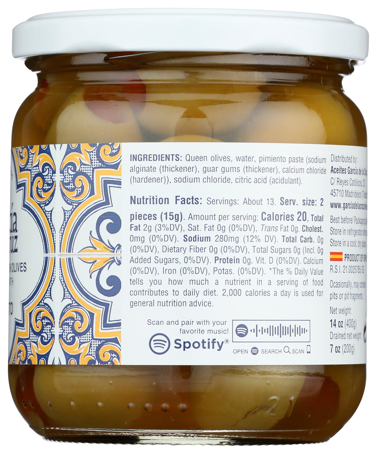 Garcia De La Cruz Pimiento Stuffed Olives, 14 Oz