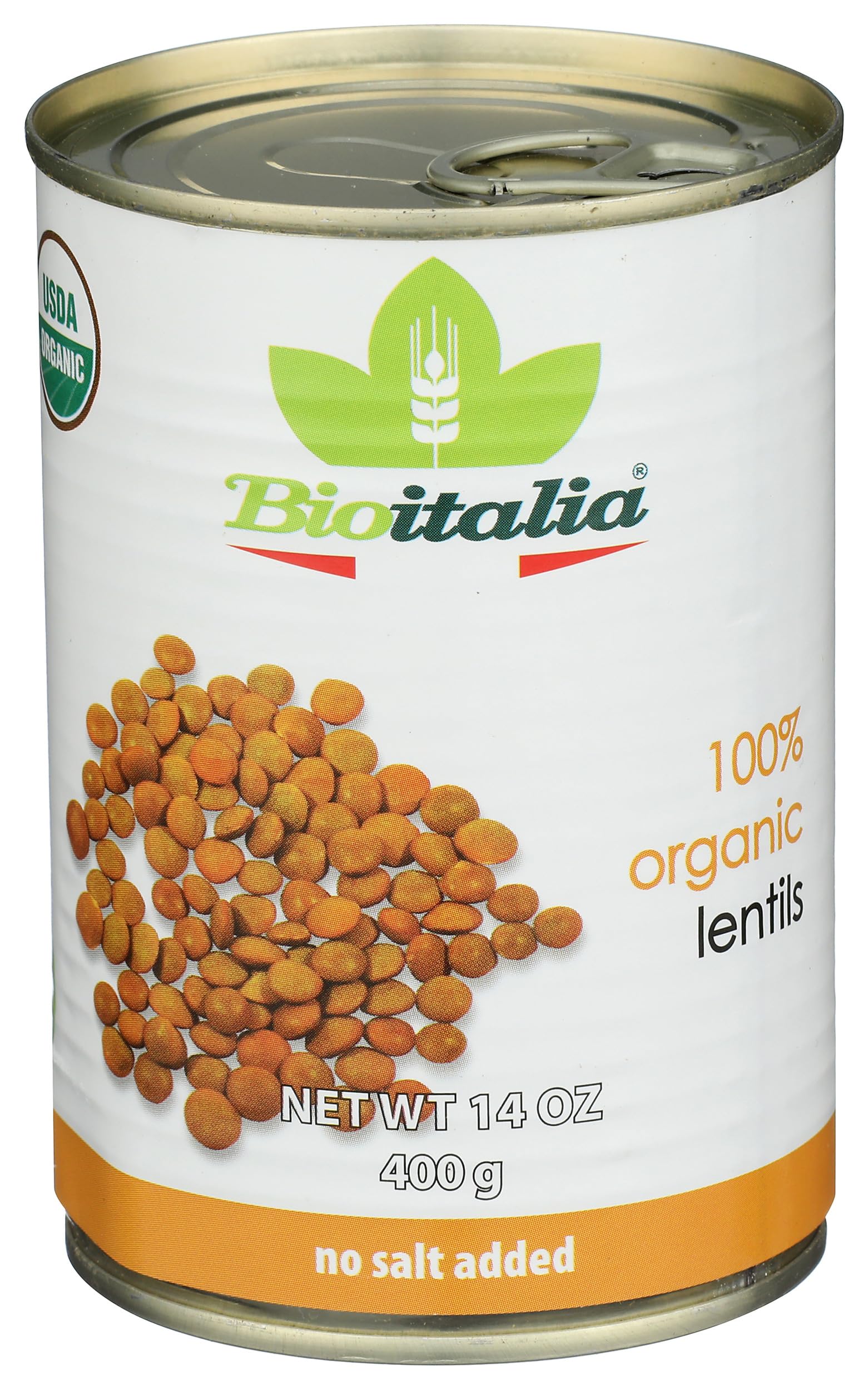 BIOITALIA Organic Canned Green Lentils, 14 OZ